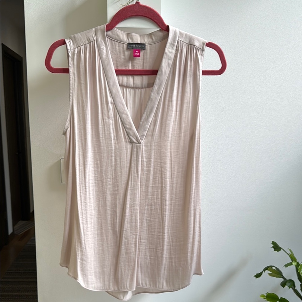 Vince Camuto Dusky Pink Pleated Blouse